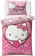 Bavlnené posteľné obliečky Hello Kitty - motív Sweet Dream - 100% bavlna - 70x90 cm + 140x200 cm