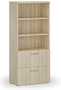 Skriňa so zásuvkami pre závesné zložky PRIMO WOOD, 800 x 420 x 1781 mm, dub prírodný