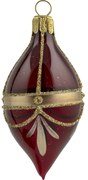Bella Rose Sklenená vianočná ozdoba Oliva Burgundy Lesk
