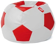 Sedací vak lopta ekokoža bielo-červený