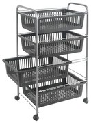 Tmavosivý/v striebornej farbe pojazdný regál 46x78 cm – Metaltex