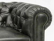 furniture-nabytek.cz - Masívne kreslo Chesterfield z pravej kože, zelené – 100×90×72 cm