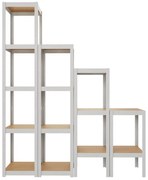 Policový regál kovový biely 1-stupňový modul AR Style D-Carbon