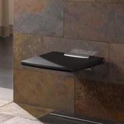 KEUCO Plan sklápacie sprchové sedadlo pre nástennú montáž, chróm/šedá čierna, 14983010037