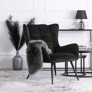 Dizajnové kreslo Viborg ušiak čierna velúr