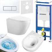 BPS-koupelny Podomietkový modul Geberit DuoFix s WC misou FLOW-WH-TR-03 + ovládacie tlačidlo Delta 50 biela