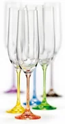 Crystalex Poháre na šumivé víno VIOLA Rainbow 190 ml, 6 ks