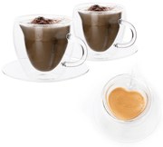 Termo poháre, set 2 ks, šálka Heart s podšálkami, v tvare srdca, 250 ml, HOTCOLDER TYP 29