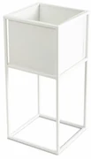 KOVOVÝ KVETINÁČ SO STOJANOM PLAIN 50X24 CM BIELA