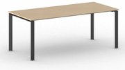 Rokovací kancelársky stôl PRIMO INFINITY, 200x90 cm, čierna podnož, buk