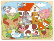 Woody Puzzle na doske "Veselé zvieratká"