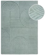 Tyrkysovomodrý vlnený koberec Flair Rugs Zen Garden, 120 x 170 cm