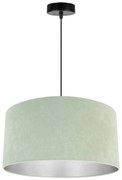 Závesné svietidlo Mediolan, 1x pistáciové/chrómové textilné tienidlo