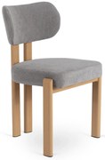 Jedálenská stolička GRENADA sivá/nohy dub