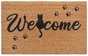 Rohožka Welcome (mačka) 105666 – na von aj na doma, 45x75, hnedá, chodba / predsieň, Hanse Home