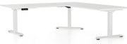 Výškovo nastaviteľný stôl OfficeTech Angle, 180 x 200 cm, biela podnož, biela
