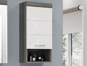 Závesná kúpeľňová skrinka Scout, šedý dub/biela lesk%