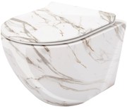 Rea Carlos Slim Lava Shiny, závesná WC misa Rimless 49,5x37x35,5 cm, imitácia kameňa, REA-C0536