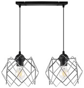 Závesné svietidlo Stella, 2x chrómové drôtené tienidlo