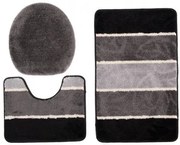 Sada kúpeľňových koberčekov MULTI C5019 čierny, sivý list