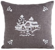VIANOČNÁ DEKORAČNÁ OBLIEČKA NA VANKÚŠ VILLAGE 45X45 CM VZOROVANÁ