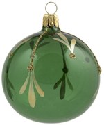 Bella Rose Sklenená vianočná ozdoba Guľa Zelená Lesk 1 Menšia