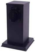 Vonkajší zásuvkový stĺpik 1Z SCHUKO 230V IP44 20 cm čierna