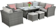 Letoss Záhradný technoratanový set MONIZ DINING PLUS, Dark Grey