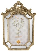 Zlatý antik fotorámik so zrkadlami a ornamentmi - 15*3*22 cm / 10*15 cm