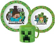 Sada plastového riadu Minecraft s hrnčekom - 3 dielna súprava