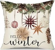 Vianočná obliečka na vankúš BOHO WINTER 45x45 cm, krémová