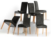 Restilo Napínací poťah na stoličku Sento tmavosivá, 48 x 48 x 58 + 10 cm, sada 6 ks