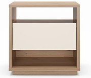 Krémovobiely/v prírodnej farbe nočný stolík v dekore duba Dennis – Marckeric