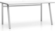 Kancelársky písací stôl SINGLE LAYERS bez prepážok, biela/sivá