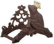 Liatinový nástenný držiak na záhradnú hadicu Frog, 25,5x20 cm, hnedá