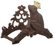 Liatinový nástenný držiak na záhradnú hadicu Frog, 25,5x20 cm, hnedá