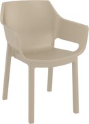 DORA záhradná stolička s podrúčkami taupe