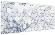 Obraz - Mramorované hexagóny (120x50 cm)