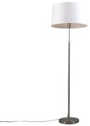 Stojaca lampa z ocele s bielym tienidlom 45 cm nastaviteľná - Parte