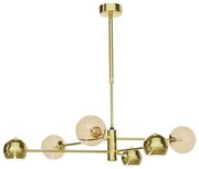 Jupiter 1963 - Luster na tyči MOKA 3xGU10/10W/230V + 3xG9/10W/230V zlatá/béžová