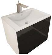 AKCIA Biela skrinka pod umývadlo MASON BL13, čierny vysoký lesk HG II. akosť