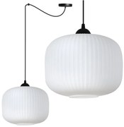 Závesné svietidlo Riffle Spider 3, 1x biele sklenené tienidlo, b