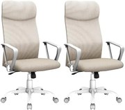 Otočná kancelárska stolička Gabas béžová/biela