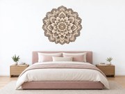 Sivobéžová kvetinová mandala upokojujúca textilná znovu prilepiteľná nálepka na stenu arch 46 x 46 cm