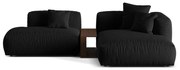 Čierna modulárna rohová pohovka (pravý roh) Martina – Micadoni Home