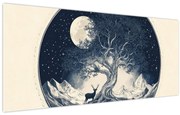 Obraz – Magický strom s jeleňom I. (120x50 cm)