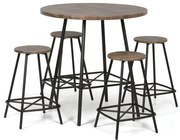 Jedálenská/barová sada WELLINGTON ROUND, stôl priemer 90 cm + 4 stoličky