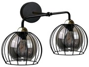 Nástenné svietidlo SOLO BLACK 2xE27/60W/230V čierna/zlatá