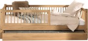 Detská posteľ z dubového dreva s výsuvným lôžkom s roštom v prírodnej farbe 90x200 cm Forrest – Vipack