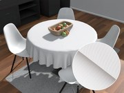 Biante Damaškový okrúhly obrus Atlas Grádl DM-012 Biely - tenké pásiky 2 mm Ø 100 cm